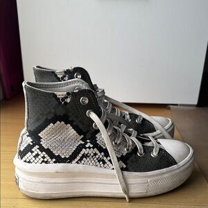 High-Top Snake Print Converse